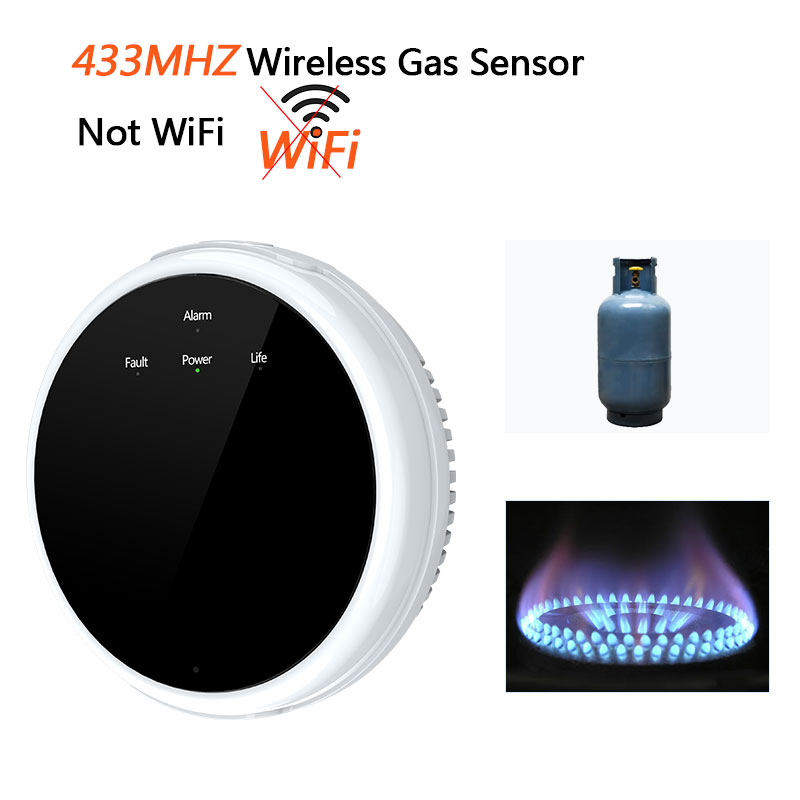 Home Security Alarm System - Drahtloser Gasdetektor, 433 MHz, Gaslecksensor, brennbares