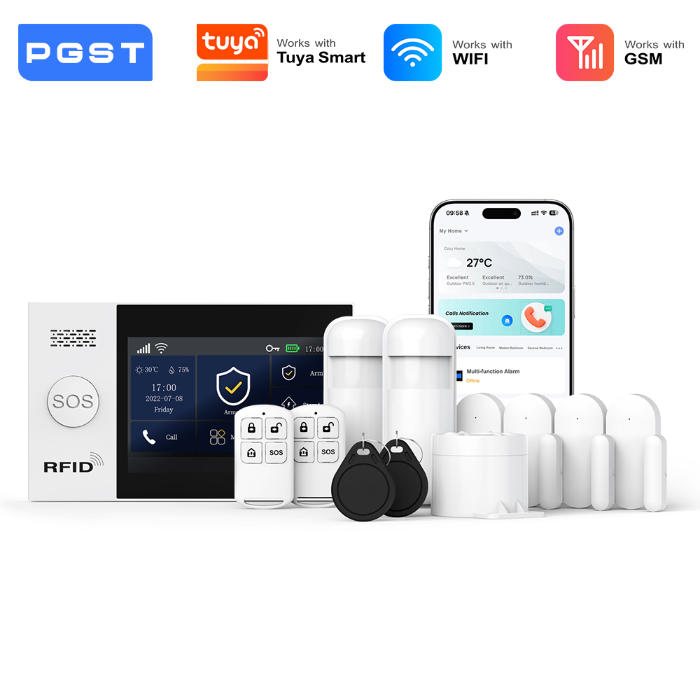 Sim Gsm Alarm - PGST intelligente Einbruchmelder Komplettset WiFi 2G