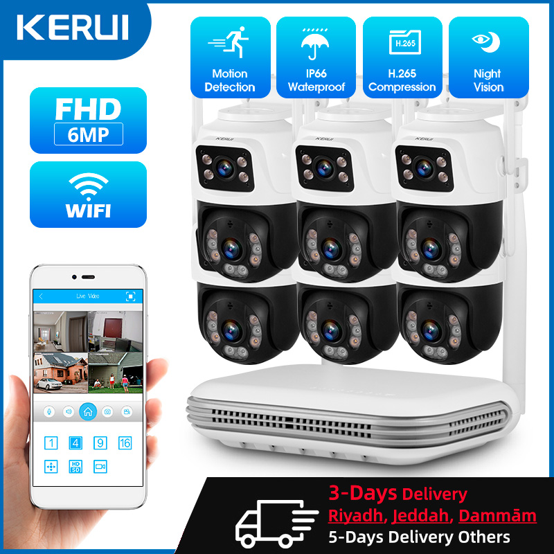 Home Security Wireless Cameras - KERUI Wasserdichtes 6MP HD Wireless Dual