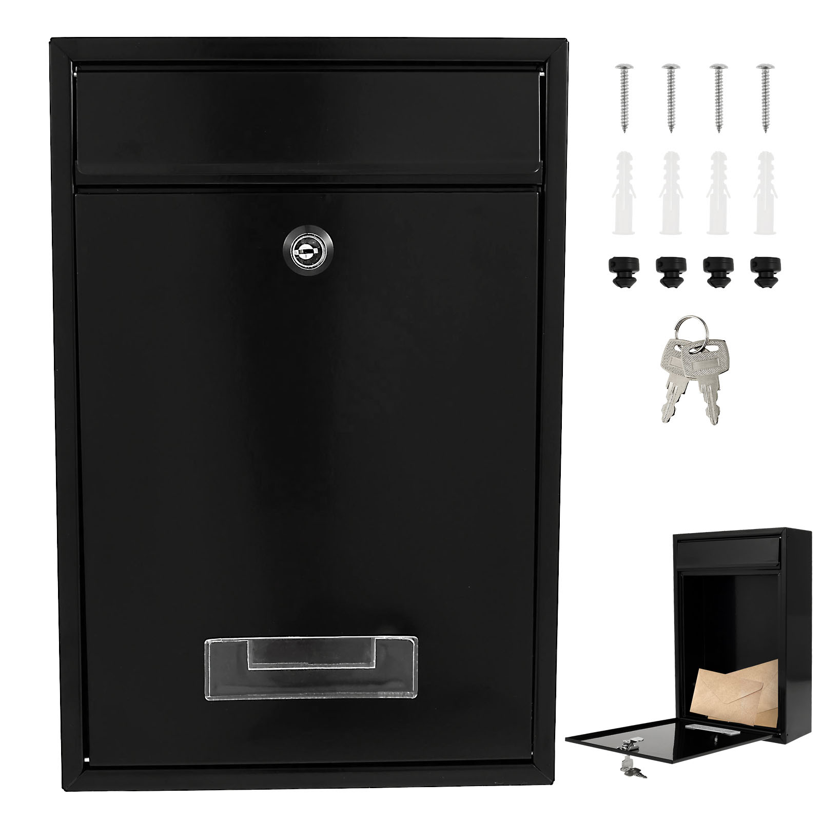 Home Security Letters - Wandmontierter Briefkasten aus Metall, Outdoor-Briefkasten mit