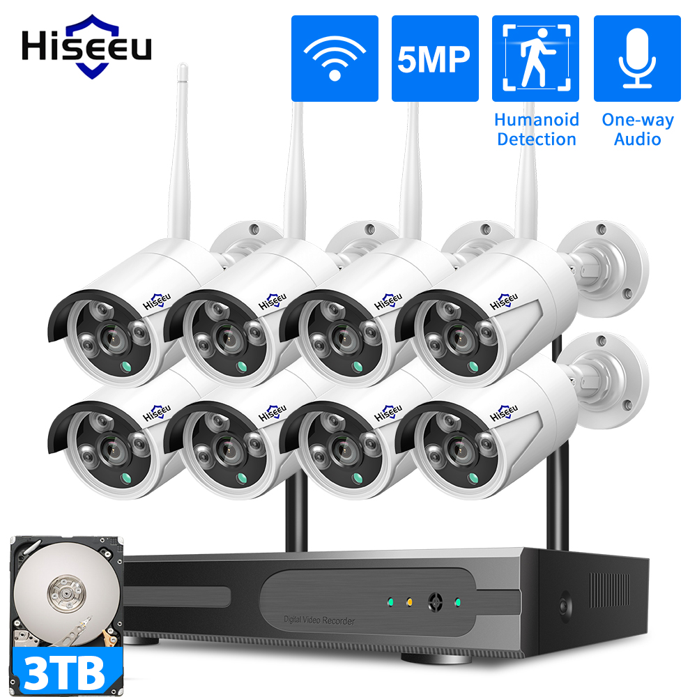 Home Security Wireless Cameras - Hiseeu 3/5/8MP WLAN CCTV-Kamera Sicherheitssystem IR