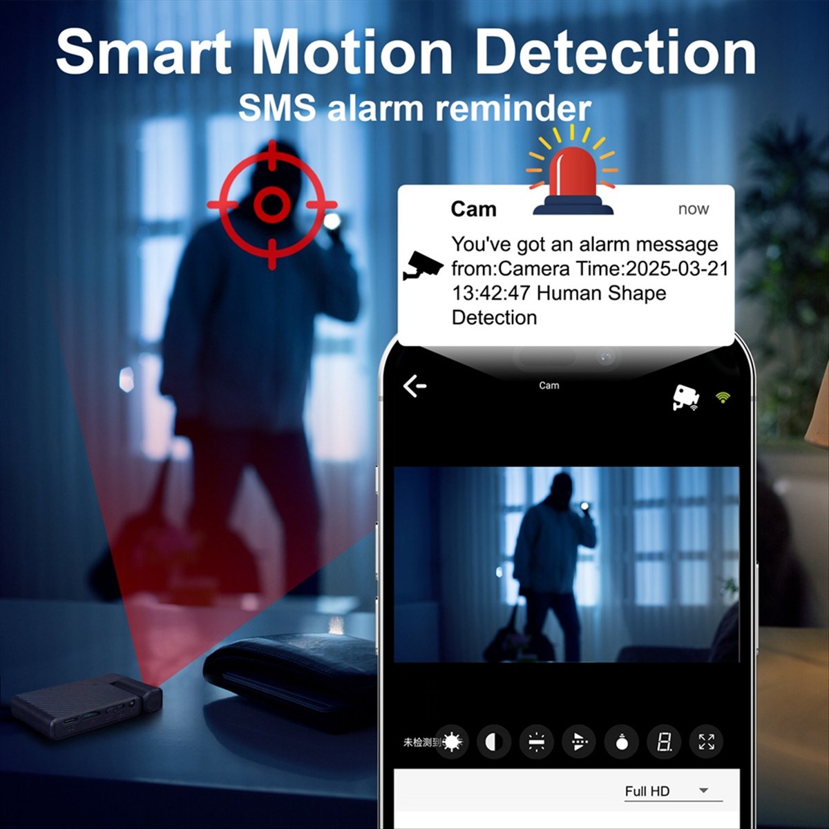 Home Security Wireless Cameras - N05R Neue Mini-WLAN-Kamera mit drehbarem Objektiv,