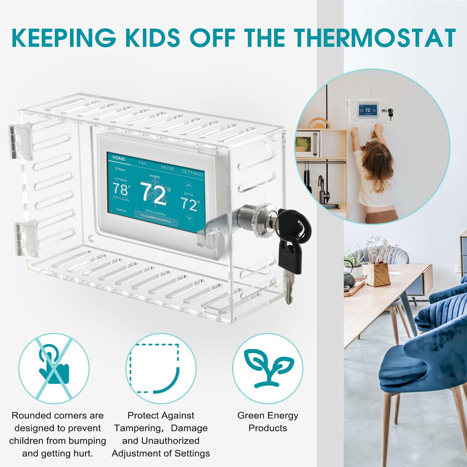 Thermostat-Schutzbox aus klare – Home Security Firms Bewertung und Preis